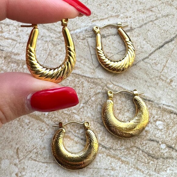 Fashion Gold Earrings Jewelry Pack of 2 - Picture 4 of 5